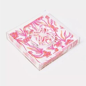 Lilly Pulitzer Acrylic Napkin Set Resort White Lovely Long Stems NWT